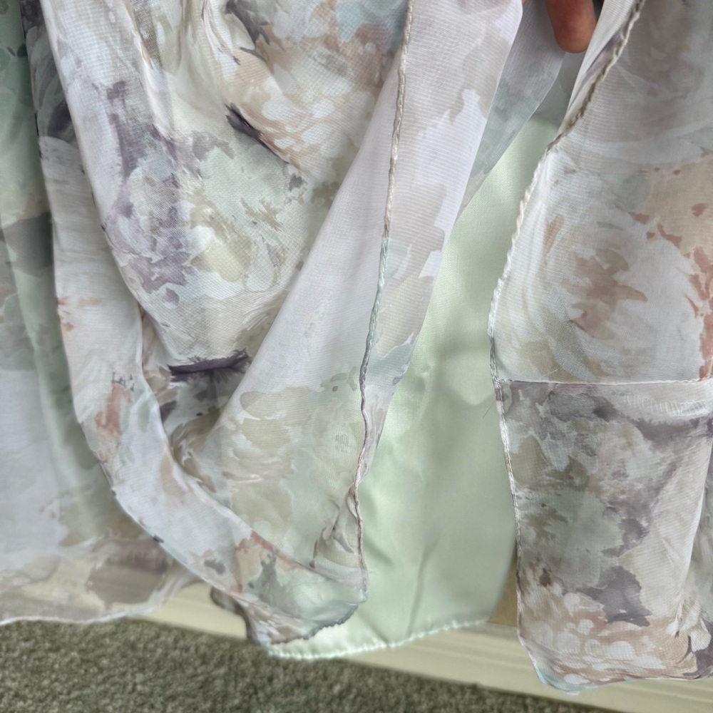 Vintage Women’s Maxi Gown Water Color Inspired Floral Formal Dress Wedding Sz M - Picture 6 of 10